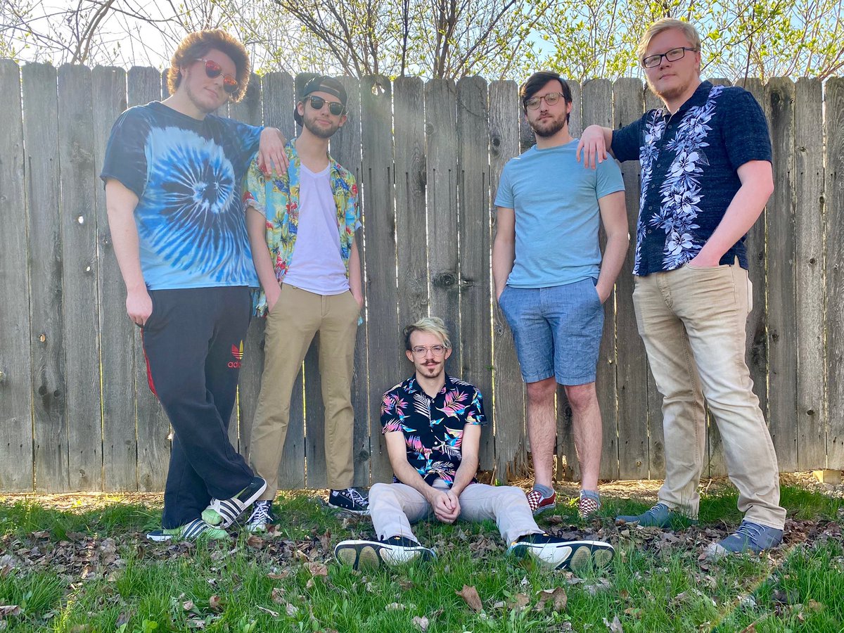 kitty_kondo's tweet photo. Hey all! Let’s meet the band! (Left to right)
Chris Stephen - lyrics
Evan Tusing - guitar/vocals
Tyler Landis - vocals
Brandon Carson - guitar/keys
Alex Bevington - bass https://t.co/scYwOmBhV9