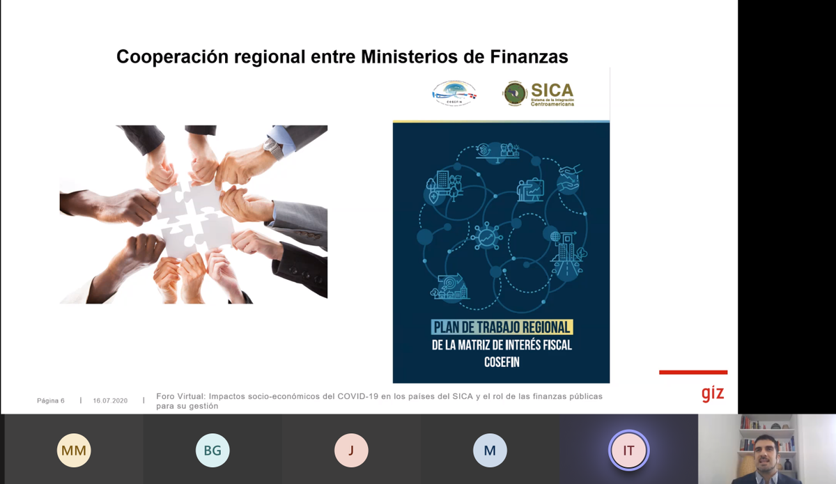 SECOSEFIN's tweet photo. Director del Programa Buena Gobernanza Financiera, junto con Asesor Regional del Programa @CarlosPerezt110  y experto en Gestión de Finanzas Públicas @WaldoBolivia  presentaron los impactos socio económicos por COVID 19 el rol de las finanzas públicas. https://t.co/4OR3cI1Jp8