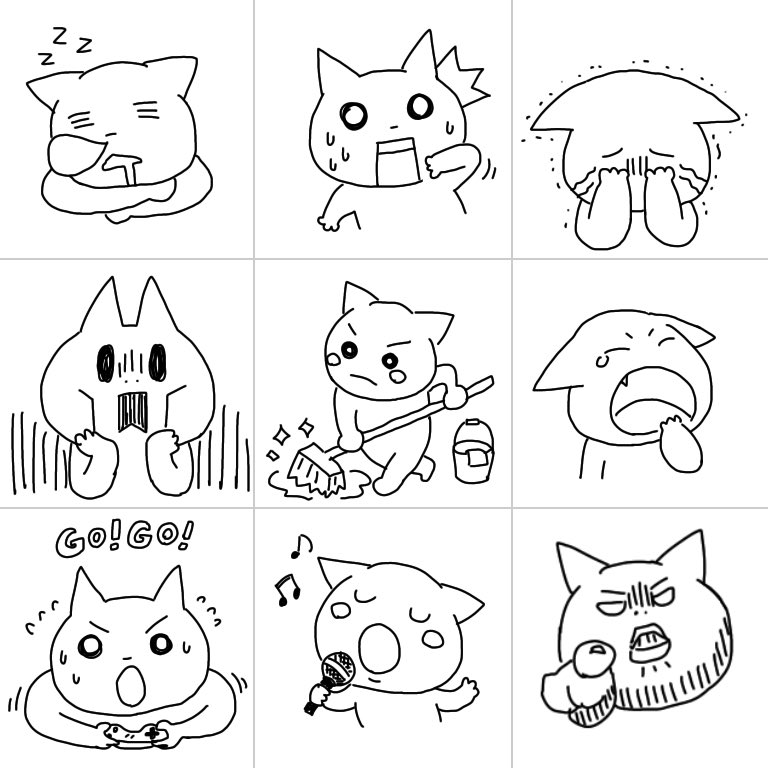 今週のマンガ専科課題:LINEスタンプ40種を自分のキャラクターで描く。できた!

#コルクラボマンガ専科
#LINEスタンプ
#1日1P 