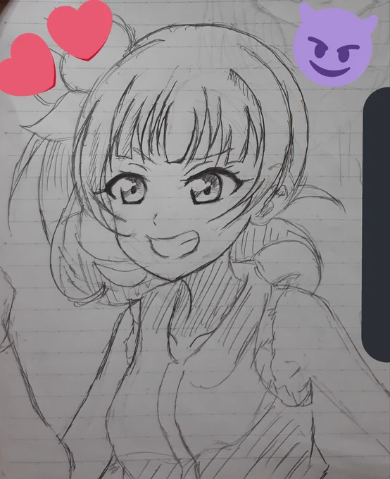 ちょっと丁寧にに描いた落書きヨハネ?❣(模写)
昨日の休み時間に描いた〜♪
いろんな所に落書きして有るからちょっと隠してるwww
気にしないで〜w? 