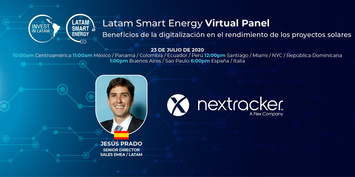 FEnergySummit's tweet photo. Presentamos el próximo Mini #Virtual #Summit para seguir impulsando la transformación del sector en #Latinoamérica con la participación destacada de nuestro partner 
@NEXTracker
 Participación de Jesus Prado Senior Director Sales EMEA
Registro sin costo:
https://t.co/UmMaKzDmFG https://t.co/123N5inlUv