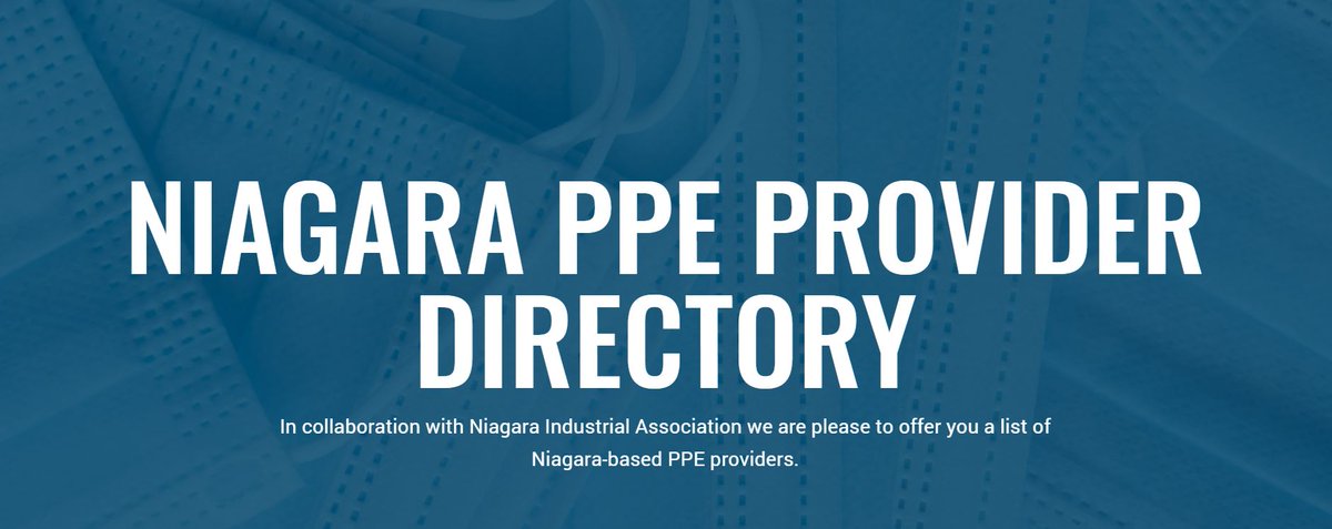 NiagaraEconomic's tweet photo. Support #Niagara by sourcing your #PPE needs through the newly launched #NiagaraPPE Directory https://t.co/6QQ511FfqP including:

😷 Mask and face shields
🧼 Hand sanitizer and disinfectants
🚷 Floor decals and sneeze shields
🧤 Gloves and gowns https://t.co/xdVJNBJePl