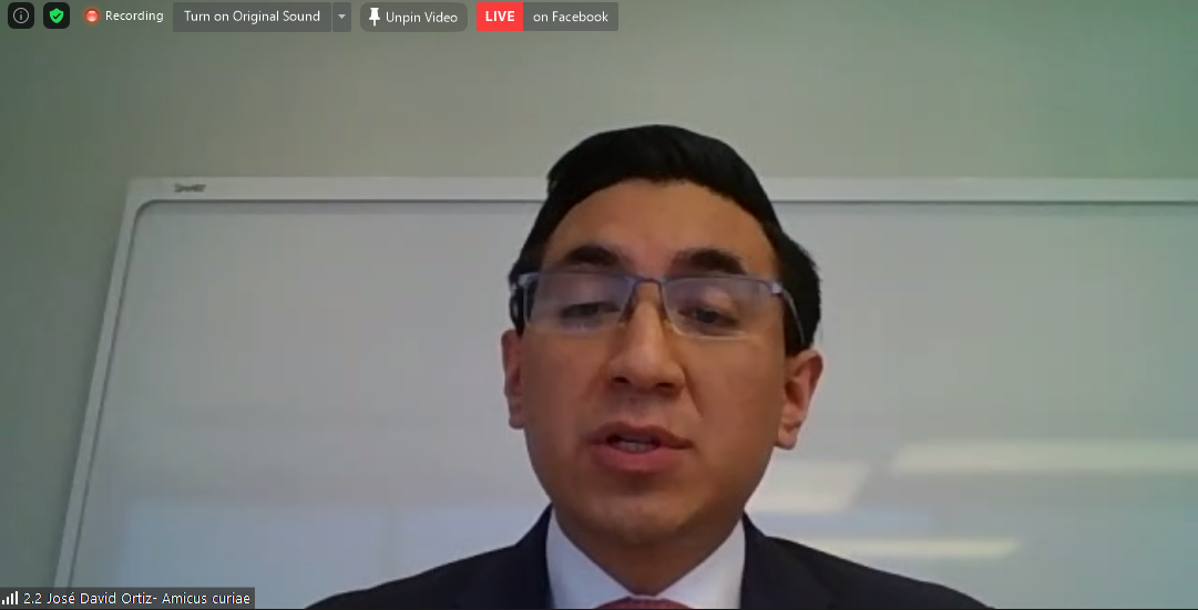 CorteConstEcu's tweet photo. El abogado José David Ortíz Custodio, interviene en la audiencia pública por sus propios derechos en calidad de amicus curiae, el cual expone sus argumentos jurídicos ante esta magistratura constitucional. https://t.co/v1v1kZZhNt