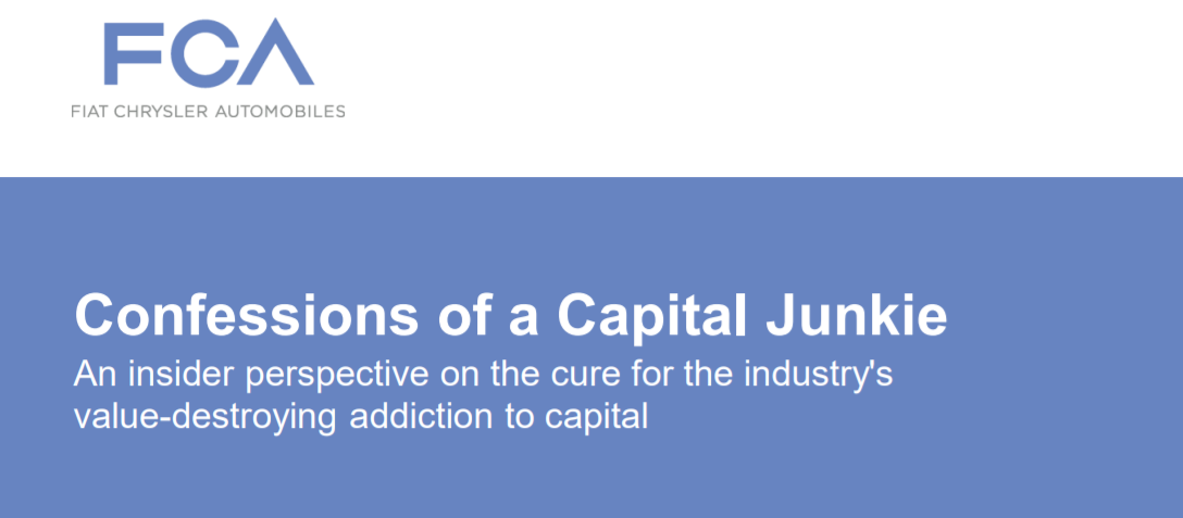 autosanalyst's tweet photo. Never a bad time to revisit Sergio's Confessions of a Capital Junkie (over five years old now). Any other good examples of CEO-led capital focused presentations? https://t.co/cWIixUoL1S https://t.co/Rtyeb2vRtS