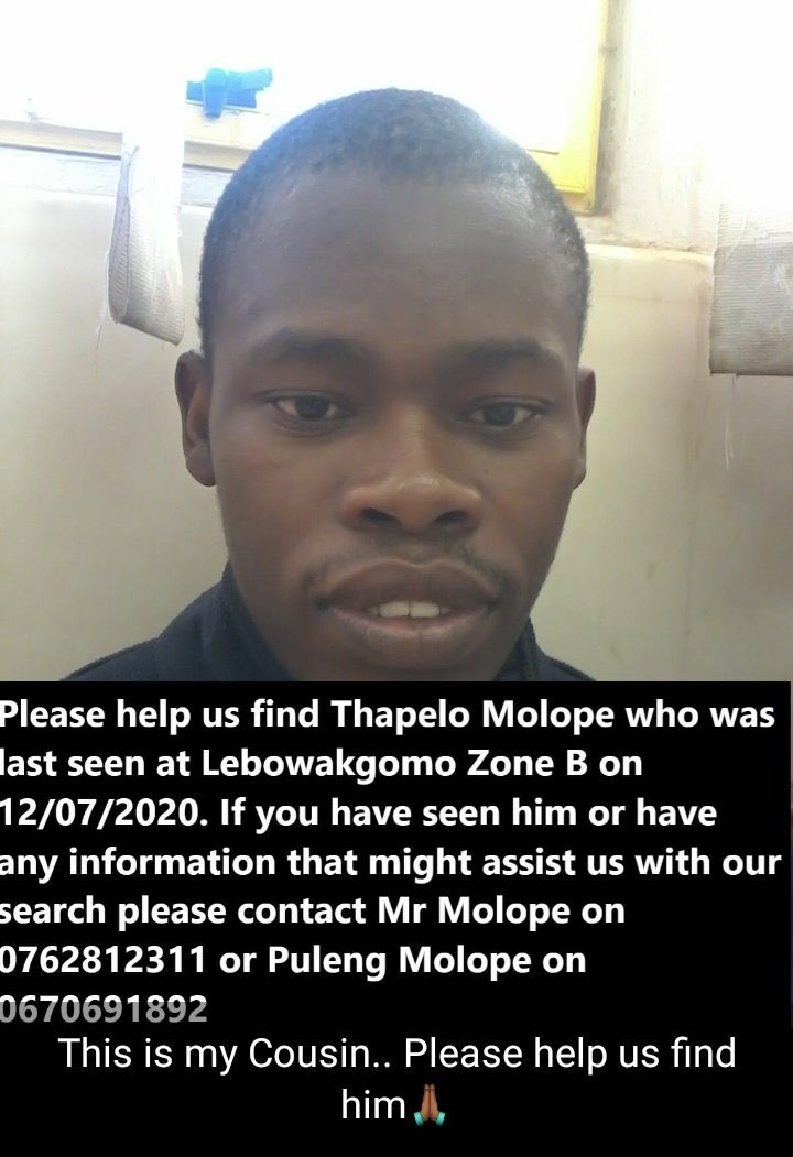 AdvoBarryRoux's tweet photo. Missing Person. 

Retweet For Awarness https://t.co/7MmZCUOFra