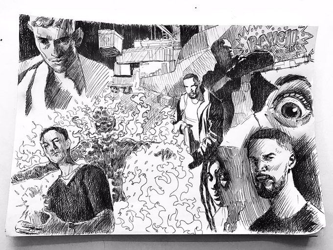 I loved the trailer for the upcoming @netflix series called Project Power so I decided to do some sketching. Can't wait for it to drop. Hope you guys are having a great week. 