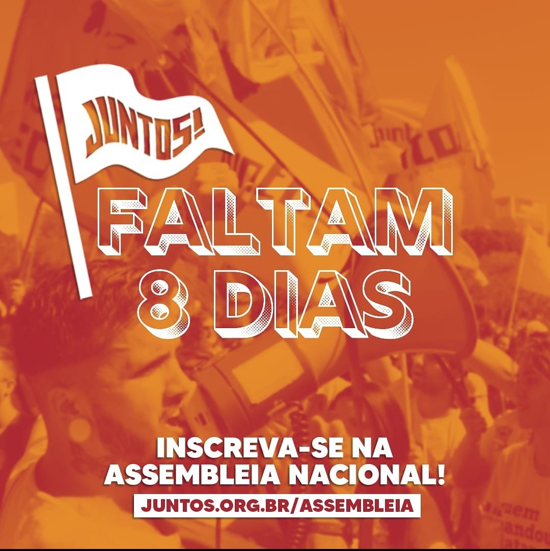 JuntosVale's tweet photo. FALTAM 8 DIAS PARA A ASSEMBLEIA NACIONAL DO JUNTOS!

Dia 24/07 temos um encontro marcado. Vem participar desse espaço que vai reunir o Brasil inteiro para debatermos as tarefas do momento!

➡️ Link pra inscrição: https://t.co/Z4UdWgbdlv https://t.co/cRXWsLtSw2
