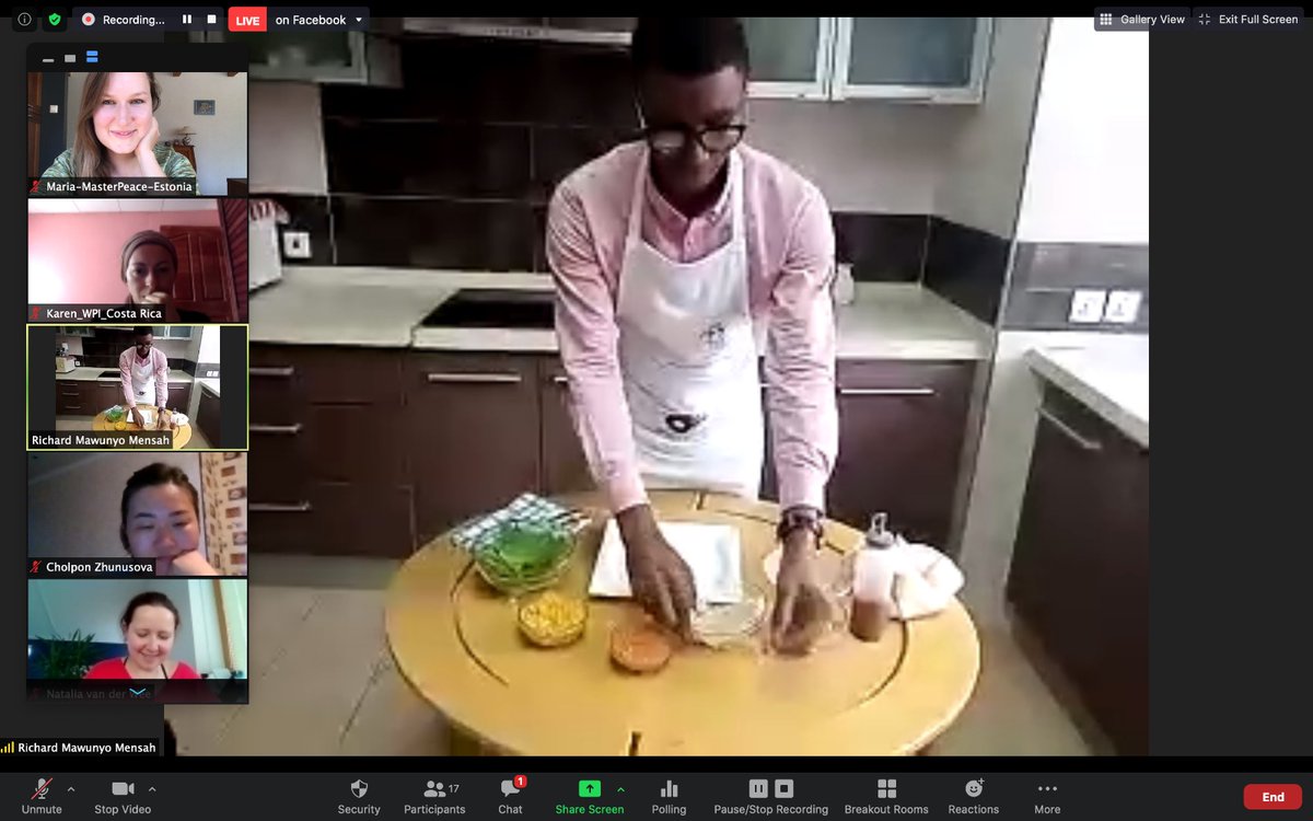 Rmawunyomensah's tweet photo. It was an amazing session to engage the world on how cooking could be a great tool for inner and world peace.

Thanks to all participants and @DsfGhana @Masterpeace2014 @PeaceRevolution. #sfsf2020
The festival continues till Friday 4pm CEST. https://t.co/HII9TAagmk