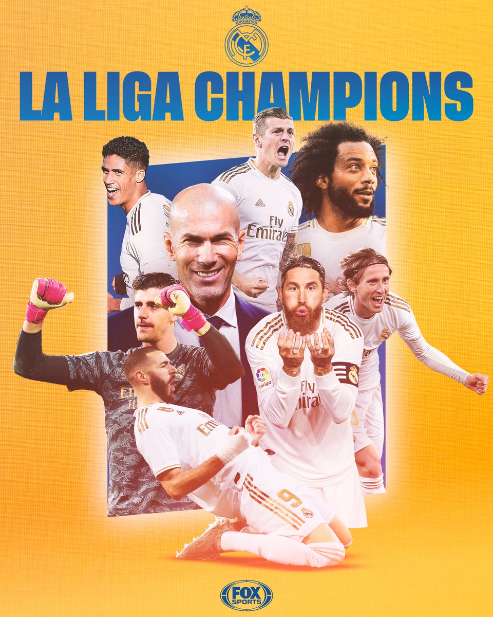 FOXSoccer's tweet photo. REAL MADRID WINS LA LIGA FOR THE 34TH TIME 🇪🇸⚪🏆 https://t.co/Yvqv7Q0b8e