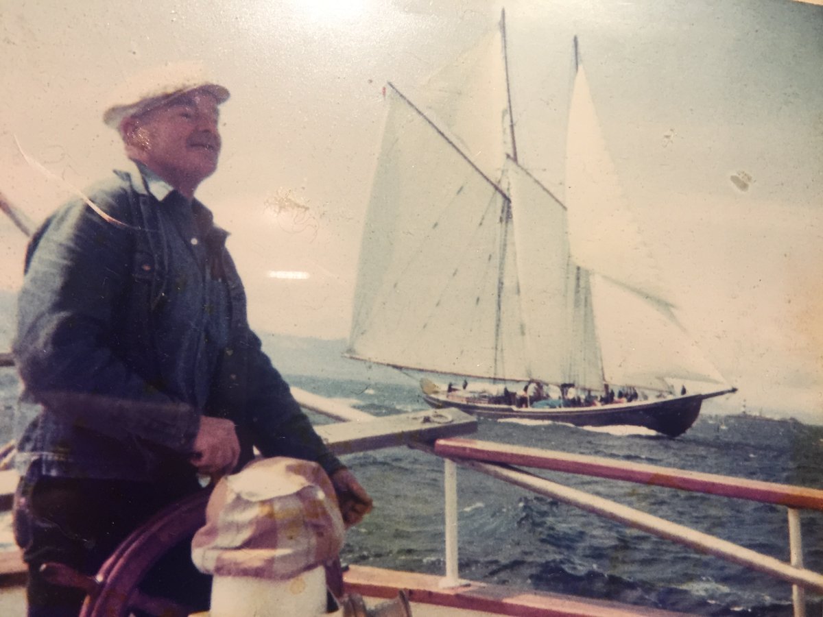 OuterShores's tweet photo. Happy 46th Birthday #PassingCloud! Did you know that our beloved schooner was designed in 1945 by William James Roué, famous for designing the iconic #Bluenose? But it wasn't until 1974 when Victoria Naval Shipwright, Brian Walker brought her to fruition. https://t.co/VjbxfS41gM https://t.co/eGoLW9l6g6