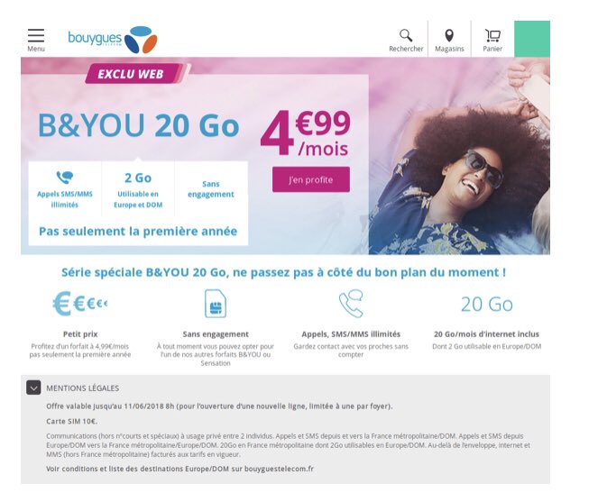 AssoRVPB's tweet photo. 📋☎️ #Article #Info #Consommateurs #InfoConso #Hausse de #Téléphonie à propos de l'opérateur #BAndYou chez @bouyguestelecom #Bouygues #BouyguesTelecom📱

Le « célèbre »forfait 20 Go pour 4,99€ par mois sans engagement 

https://t.co/DgmnbhjS8R

@MagazineCapital @UFCquechoisir https://t.co/lp2t0vnOLL