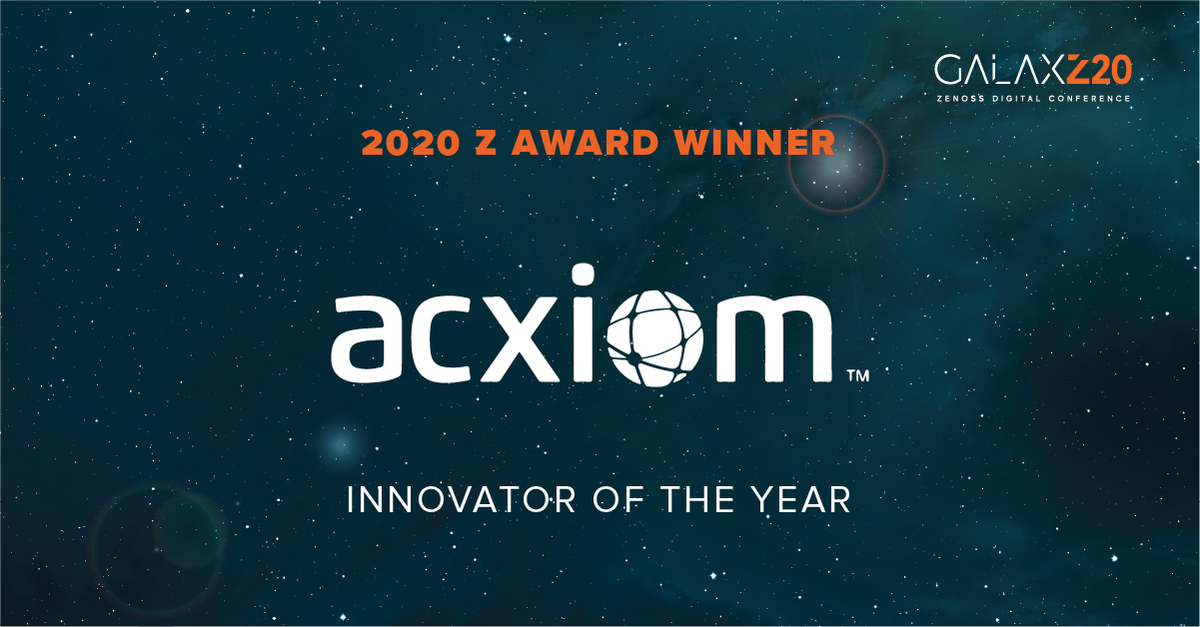 zenoss's tweet photo. Congratulations to our #GalaxZ20 Innovator of the Year #ZAward winner: @Acxiom #OwnIT https://t.co/SngMwZehuc