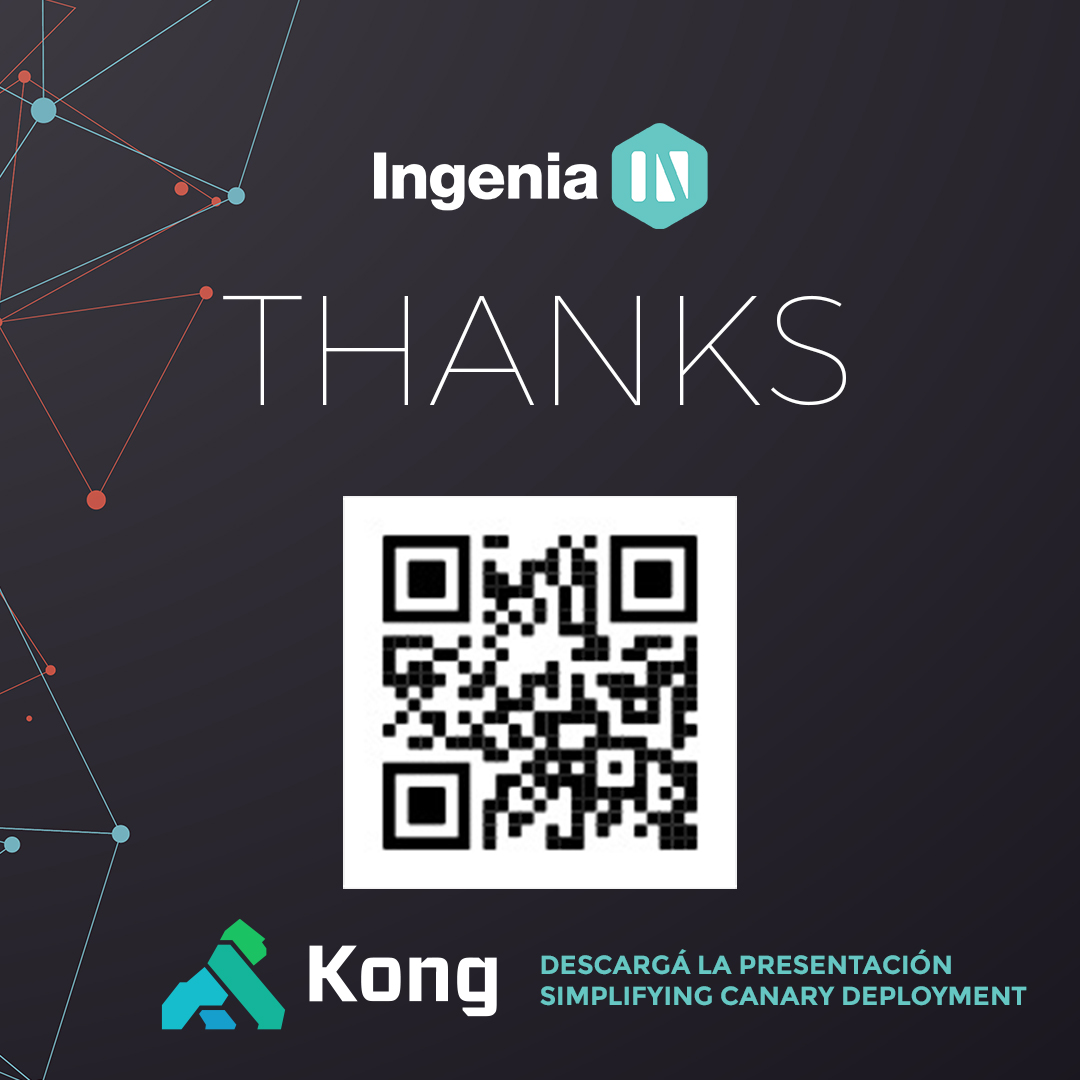 Ingenia_la's tweet image. #Automate2020 #IngeniaEnKong🦍🔥 Si querés ver la presentación completa de SIMPLIFYING CANARY DEPLOYMENT, descargarla del código QR

@thekonginc