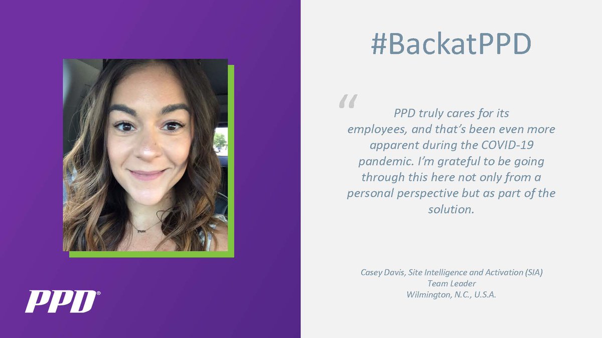 PPDCareers's tweet photo. Casey Davis, @PPDCRO SIA team leader and rehire, reflects upon her return to PPD and one of the reasons she is grateful to be #BackatPPD. #ppdcareers 
https://t.co/FZ0sCXTPJz https://t.co/HFMmOyJHQ5