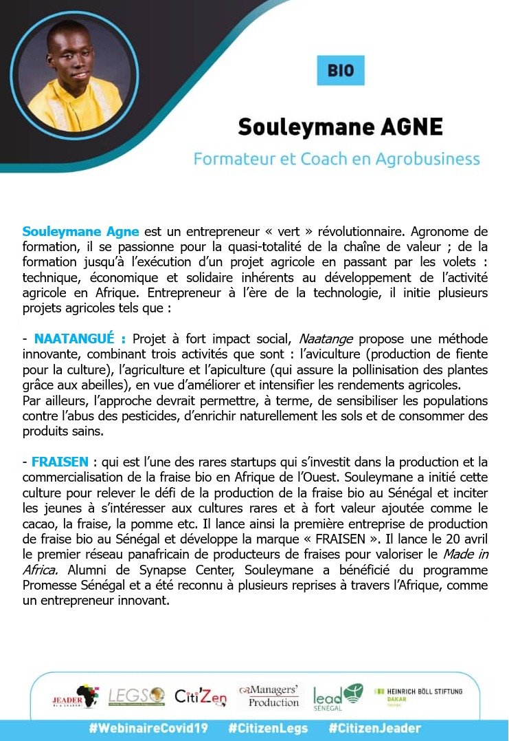 jeadercommunity's tweet photo. Dans une minute, démarrage du #citizenlegs de ce soir sur https://t.co/T2I87ZvpRH. Vers un retour à l'écologie après la #covid19 ? Venez en discuter avec nos invités @tsa855 du programme #baydundee de Jeader, de @_FraiSen... et Yacine YADE de FAM.
#KEBETU #JEADER #SUNUMBAY https://t.co/5y0F4AY6r6