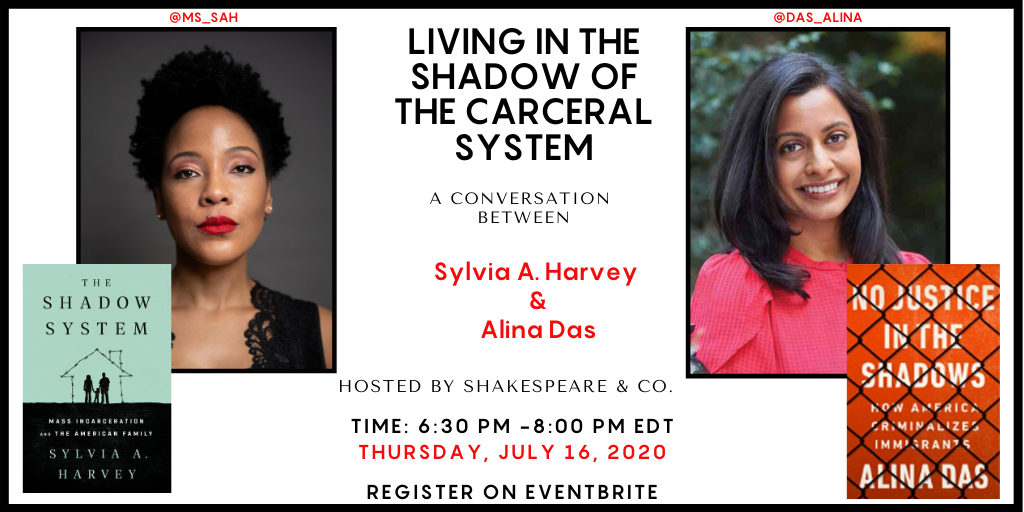 Das_Alina's tweet photo. TONIGHT! Join me and the amazing @Ms_SAH as we talk our new books #NoJusticeInTheShadows and #TheShadowSystem and the impact of mass incarceration on families: https://t.co/Wdsgg61406 https://t.co/EWHVqzcen4