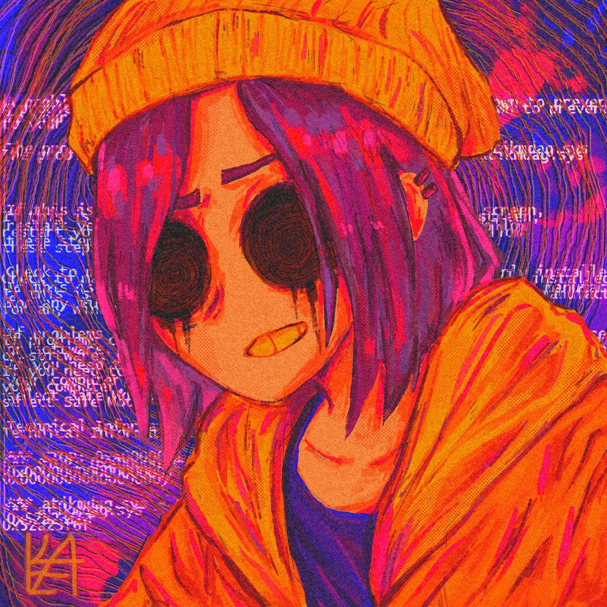 _K3kozZ's tweet photo. I was just listening to some hardcore ... I didn't expected it would turn out like this ¯\_(ツ)_/¯ (Don't worry, my eyes hurt too ಥ‿ಥ)

#art #digitalart #digital #hardcore #oc  #illustration #digitalillustration #glich https://t.co/rLujGofnfr