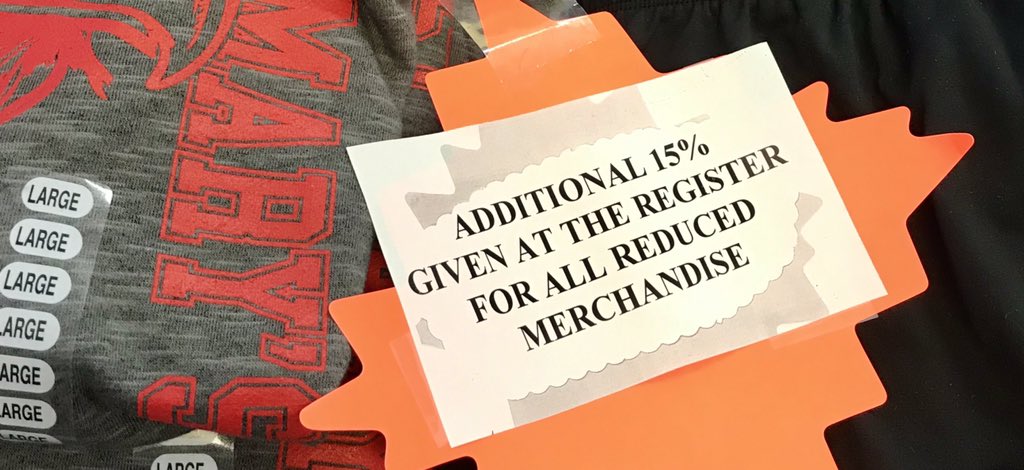 Additional 15% off Clearance Items! Sizes vary.  Mon-Fri 9-3