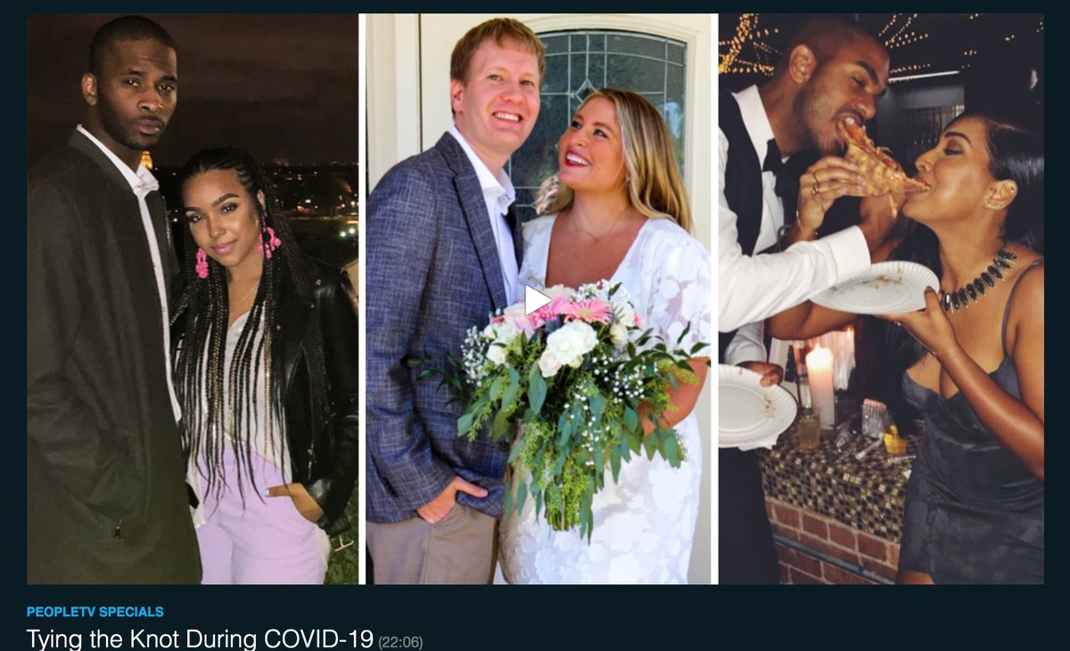 CaseyLeeWalker's tweet photo. Amazing video via @peopletv x @theknot for couples trying to navigate the #covidwedding planning process! Hear from Austin &amp; I about our minimony, as well as @LipstickNCurls &amp; @theswagbolt + @melaniefiona &amp; @jaredcotter about how they handled things! https://t.co/rElDQHFJNW https://t.co/CFhB3M7hRD