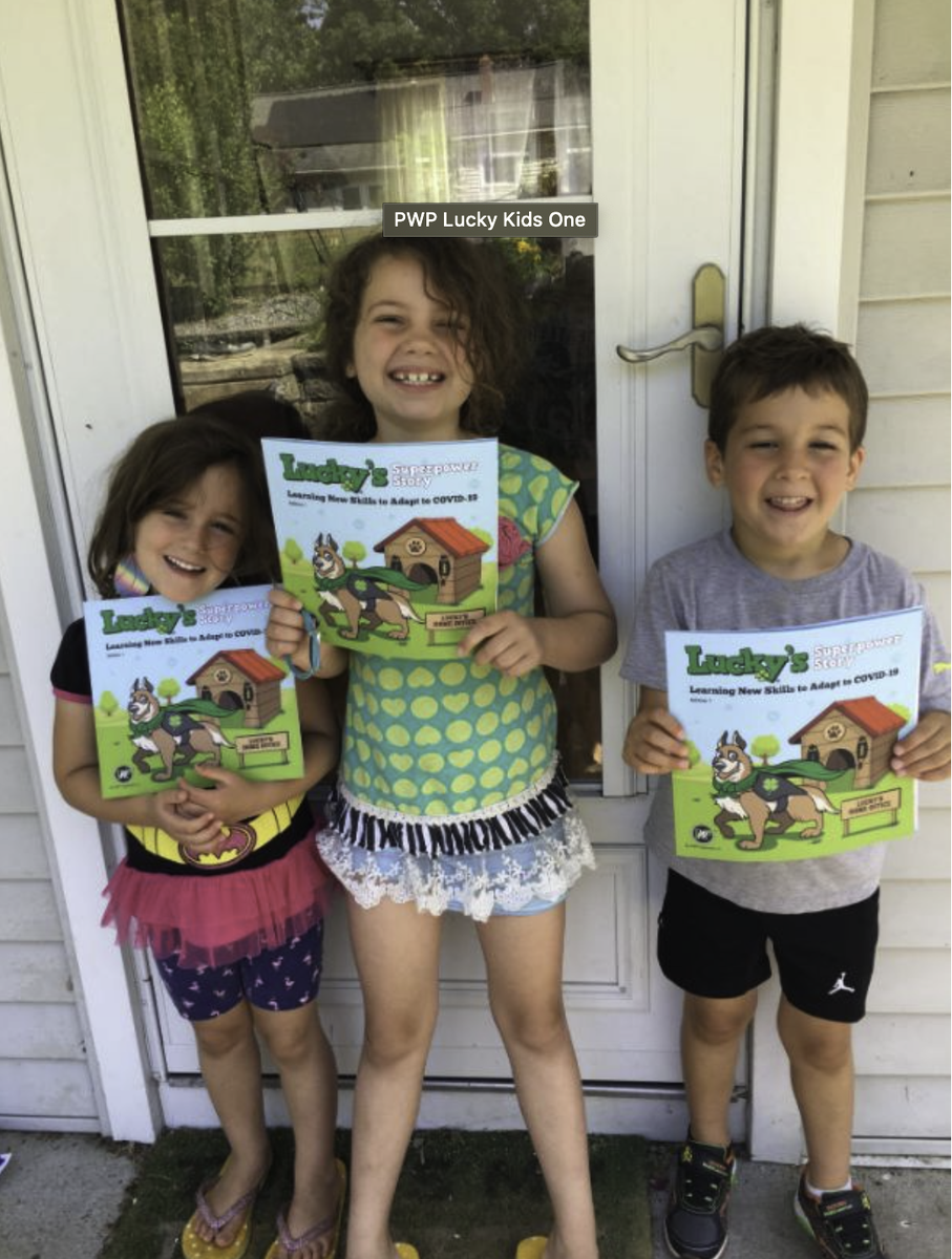 PwpOrg's tweet photo. Children are enjoying the new Lucky® Activity Book Series that is educational and engaging. Kids are able to follow along with activities in the series that allow them to understand social distancing, mask wearing and more! The book is a fun and educational tool for kids! https://t.co/dmaxBYzF9j