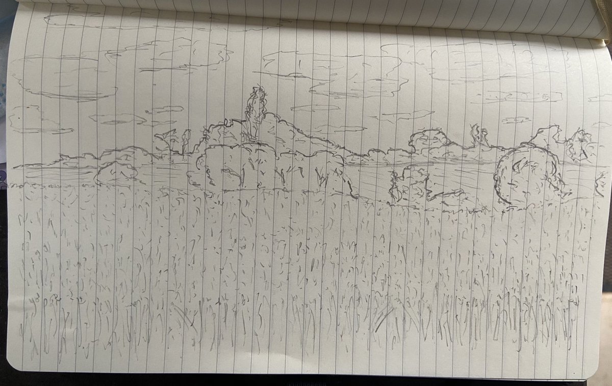 Quick sketch from today while I was out exploring the gorgeous Surrey countryside on my bike #favouritepath #lovelyview #dontgiveupthedayjob