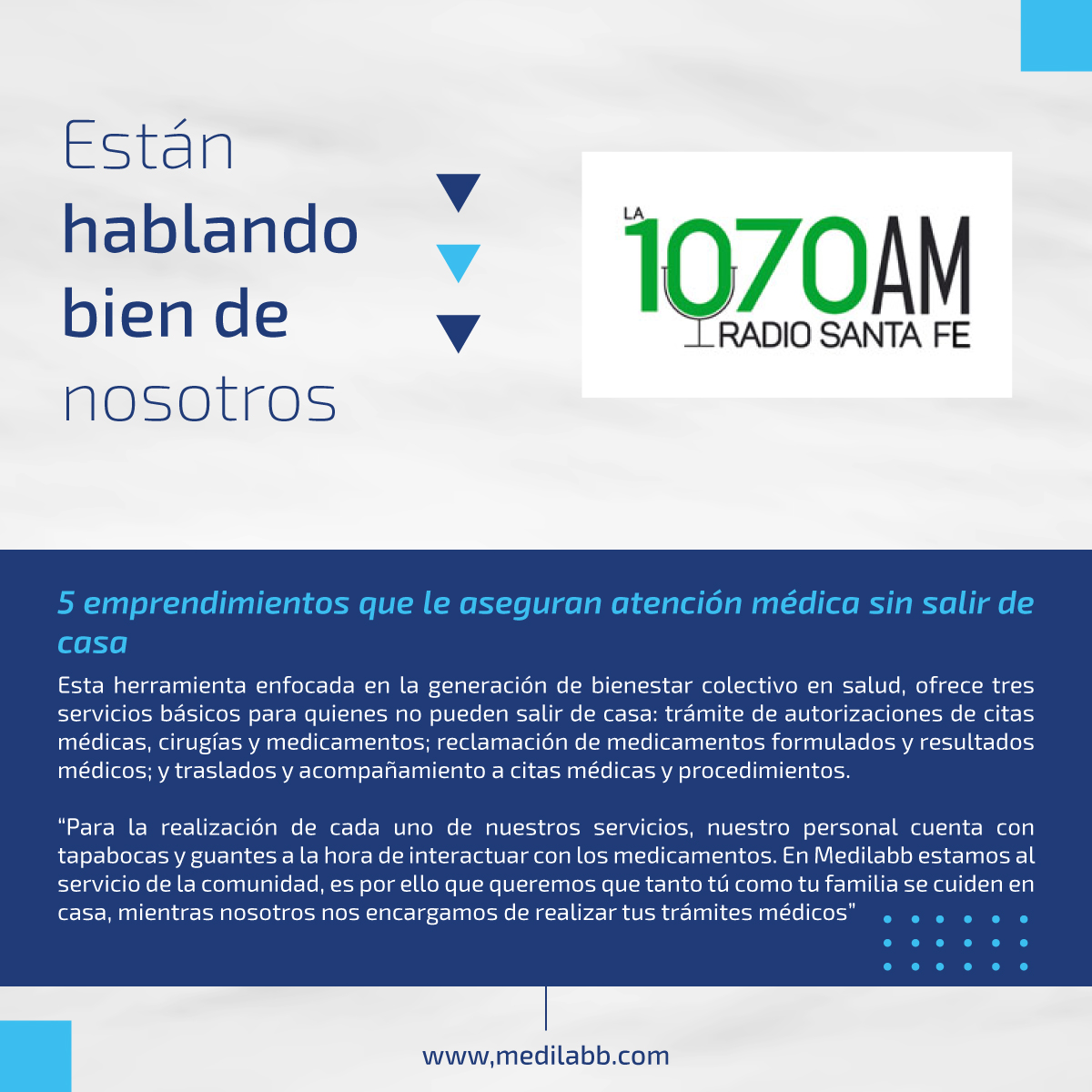 medilabb's tweet photo. Conozca los medios que están hablando bien de nosotros, te invitamos a ver el artículo completo en https://t.co/5RIfYp0XnH

#AtencionMedicaSinSalirDeCasa #SolucionesTecnologicas #Medilabbco #EstanHablandoBienDeNosotros https://t.co/XEsQ5wgjKw