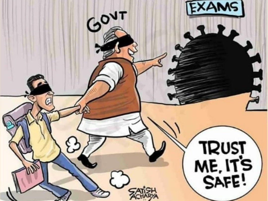 being_syed_Alam's tweet photo. Where is the national media ? When thousands of students are been pushed to #healthRisk ? 
Center's For Examination in Hyderabad - Gandhi , Nims ,Kim's , Care , yashoda , Apollo etc etc.!
#SayNoToUGCGuidelines #NoExamsInCovid @SabithaindraTRS @TelanganaCMO @KTRTRS @VenkatBalmoor https://t.co/kGEsyozBMM