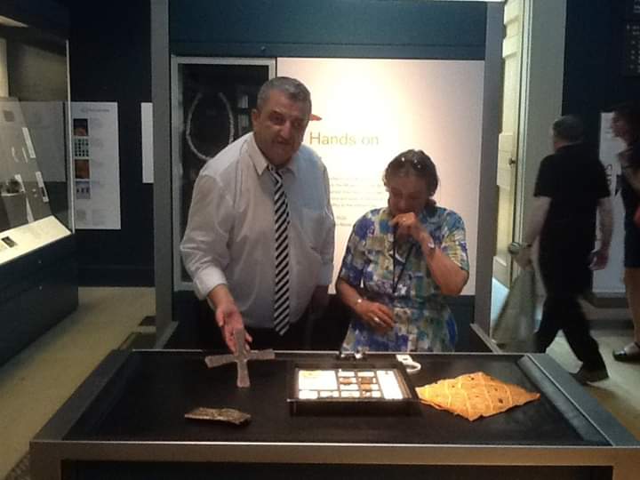 playbackgammon's tweet image. Going through some photos I came across this @britishmuseum showing the Katanga Cross on the money handling table @VolunteeringMM