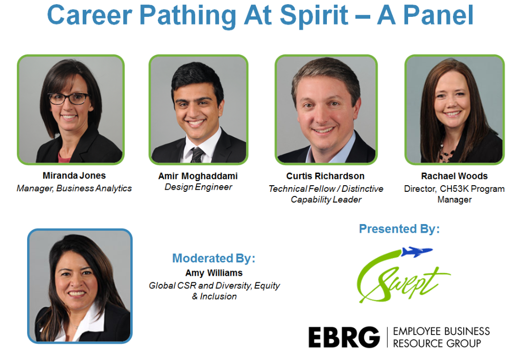 SpiritAero's tweet photo. Spirit Wichita’s EBRG & SWEPT organizations hosted a virtual career panel event for summer interns. The interns asked great questions & were eager to get first-hand insight from Spirit leaders, mentors & past interns during our live discussions. #SpiritAeroIntern #2020InternClass https://t.co/29wLJQzagl