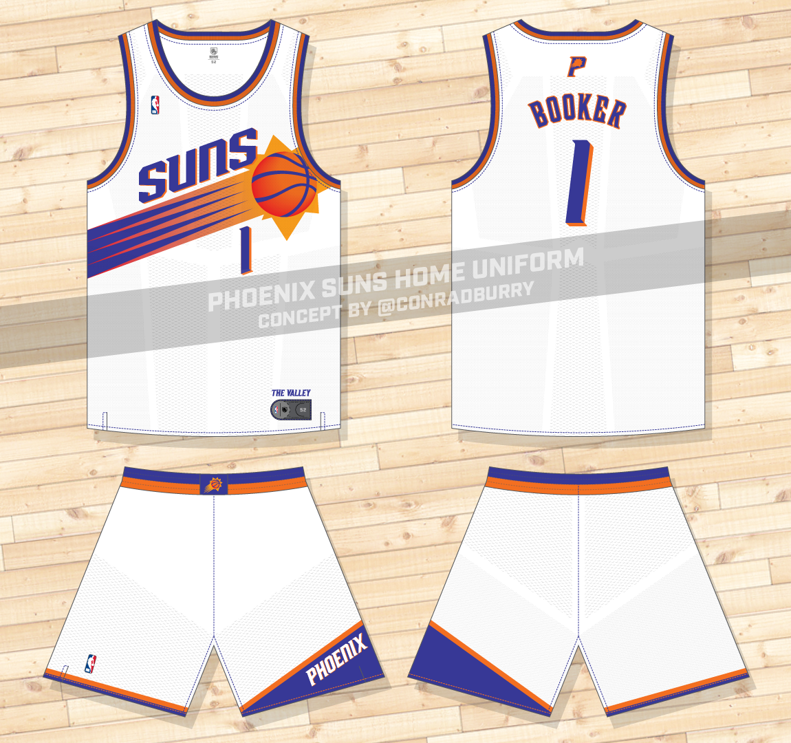 Conrad Burry 🔴🐐🎨 on X: With the popularity of the @Suns The Valley  jerseys and the (thusfar) success wearing them, let's have a stab at making  a full set of unis from