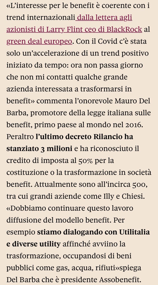 assobenefit's tweet photo. “Non passa giorno che non mi contatti qualche grande azienda interessata a trasformarsi in #societàbenefit”
Oggi il nostro Presidente @emmedibi a @macca1308 sul @sole24ore
#TimetoB #chibenefitcomincia
#UnlockTheChange
@nico_alessi @RobertoRandazz4
https://t.co/VR4YqymjYc https://t.co/WpPTVHbqQK