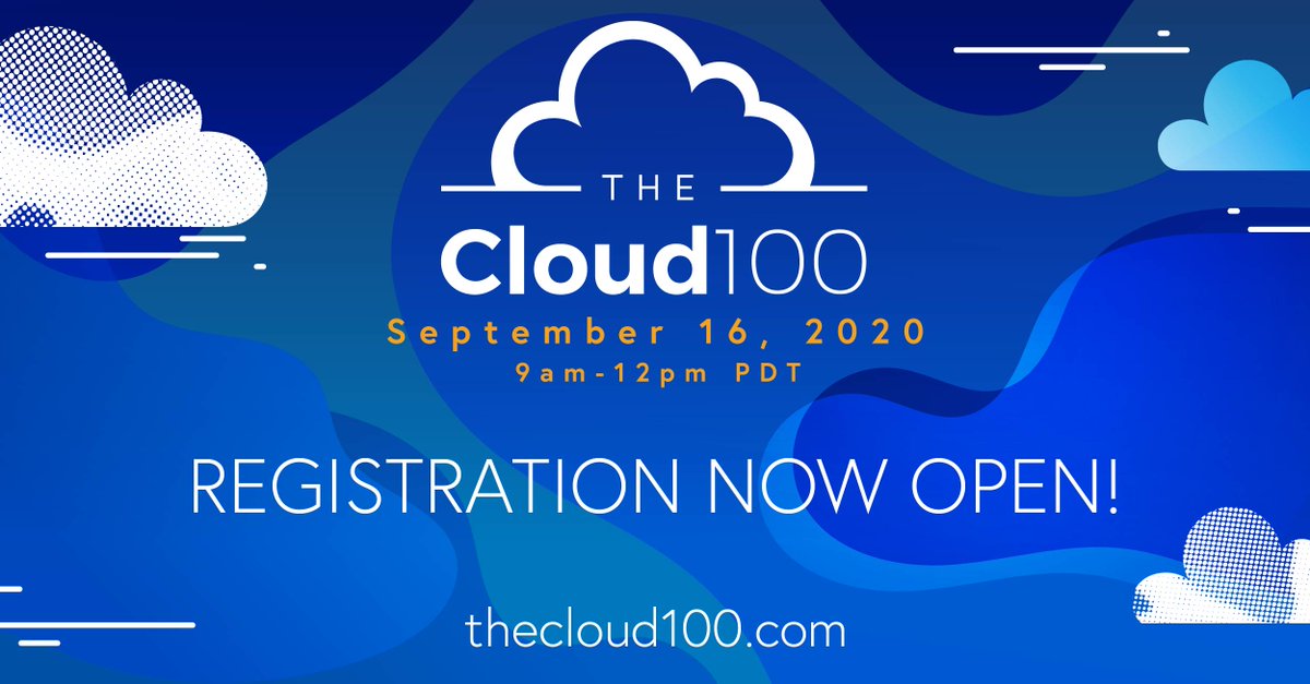SalesforceVC's tweet photo. 📢 This year, @Cloud100 is coming to you live online! Join us to hear from the top CEOs in cloud and celebrate this year's top 100 private cloud companies for free. Register now ➡️ https://t.co/ydJYzni4Vh https://t.co/xafzywN1bv