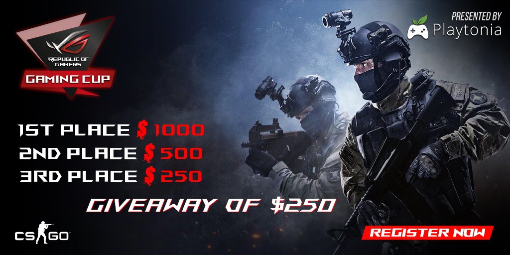Playtonia_ME's tweet photo. UPGRADED PRIZEPOOL !!! 
Gather your friends now and compete over $2000 prize pool ! 💰💰

Don't miss the opportunity to compete in this exciting tournament.

Register now for FREE.

Registration:
https://t.co/LTgfm6IaMw

#playtoniame #GamewithROG #Playfromhome #CSGO #tournament https://t.co/x8o6d3CgTT