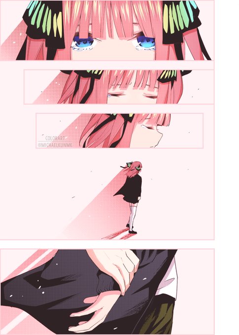MichaelKunさんがTwitterに投稿した中野二乃(五等分の花嫁)のイラスト。