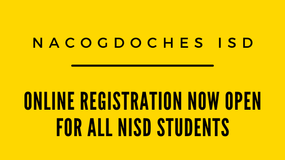 NacISD's tweet photo. The online registration portal is now open for all Nacogdoches ISD students for the 2020-21 academic year. The registration process replaces the paper forms that have typically been used at the beginning of the school year.

https://t.co/IJlV8lqmW6 https://t.co/QyVKF1CUTL