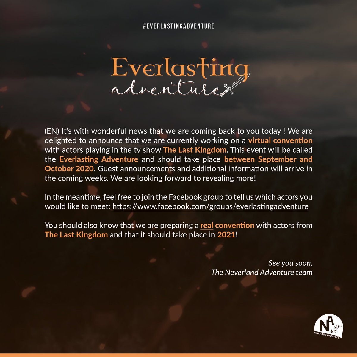 nevastalgia's tweet photo. #TheLastKingdom fans: we have a little announcement that might interest you! // Nous avons une petite annonce qui pourrait vous intéresser ! #EverlastingAdventure 🔥

https://t.co/CzZPWrfu2m https://t.co/pIB1zhPeIU