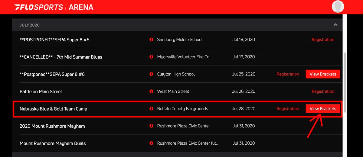 Coaches if you are trying to verify if your wrestlers have registered for the Blue and Gold Team Camp. Go to FloArena find the Nebraska Blue &amp; Gold Team Camp &amp; then choose "View Brackets"  This will then bring up a list of the wrestlers signed up where you may then filter by team