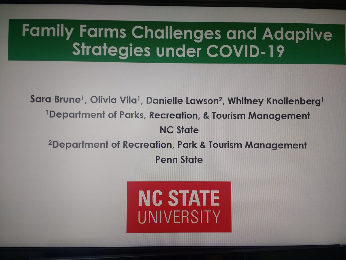 SaraBrune4's tweet photo. Very excited about the great questions I received after presenting our preliminary findings of the impact #COVID19 on family farms in NC at the researchers meeting in the @HazCenter #HazRM https://t.co/YOToZxSzXR