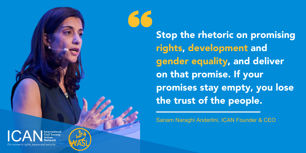 whatthewomensay's tweet photo. Stop the rhetoric & deliver! This was the recommendation ICAN Founder & CEO @sanambna gave at the 6th @UN #CounterTerrorism Review Conference 2 years ago. At this year's @UN_OCT #VirtualCTWeek the same message had to be repeated.
For Sanam's statement: https://t.co/TFp7tK0dur https://t.co/F2sXL5Kgw8