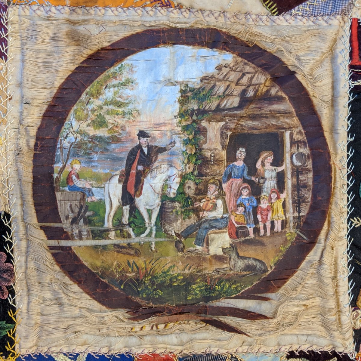 Helenamuseum's tweet photo. This quilt was created by the ladies of St. John's #Episcopal Church of Helena in the early 1880's for use in a raffel. This patch represents the state of Arkansas. #localhistory #arkansas #arkansasmade #arkansastraveler #quilting #fiddlin https://t.co/7VZCwk54Vo