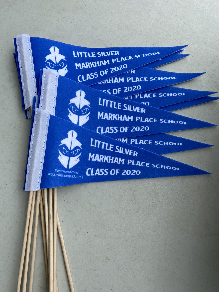 Mrs_VanA's tweet photo. 8th graders, don’t forget to come grab your #quarantinegraduates pennant designed by your favorite student council officers and @WarriorsSTEM ! @Warrior_News https://t.co/04jm7dBfR0