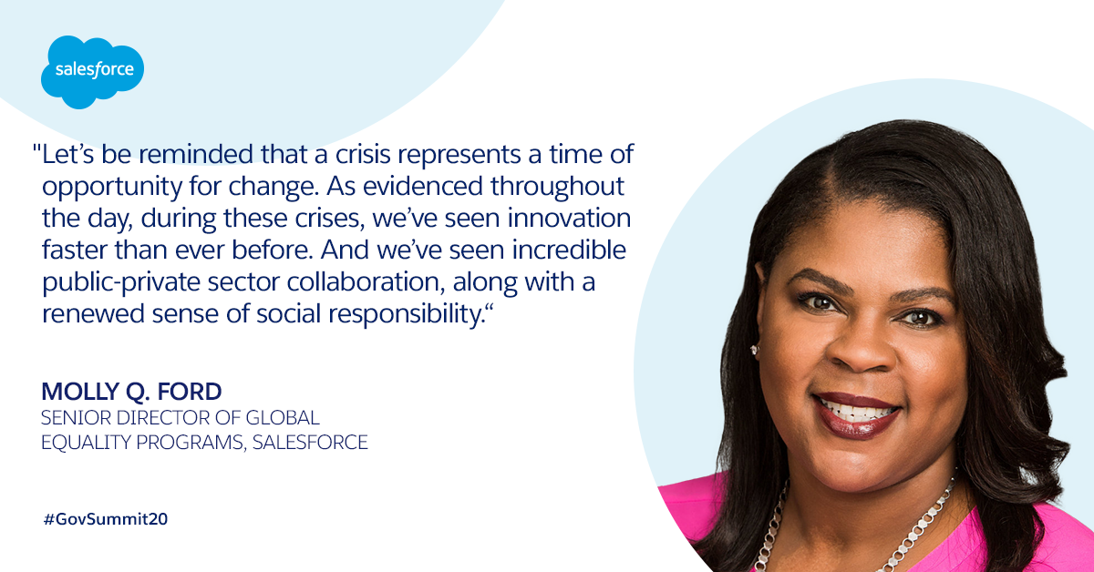 salesforce's tweet photo. We lead, together.
Respond together.
Innovate Together.
Weβre more resilient, persistent, and engaged when we go together.
Thank you for joining us for #GovSummit20π! https://t.co/am0LnZZqEa