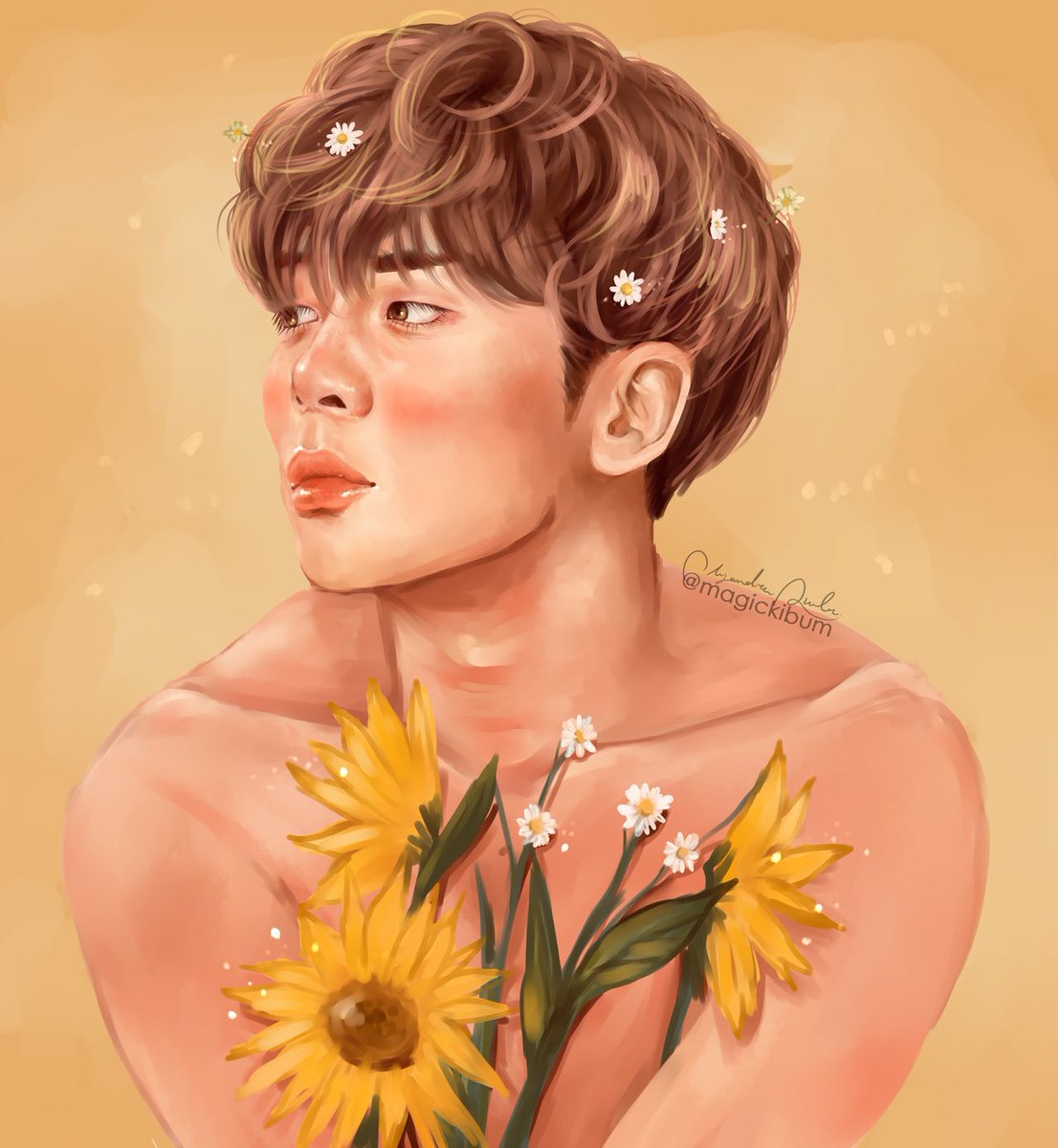 magikibum's tweet photo. flower boy jonghyun 🌻 #jonghyun #종현 #KimJonghyun #shinee #샤이니  #shineefanart https://t.co/AJHQ9qy7mv