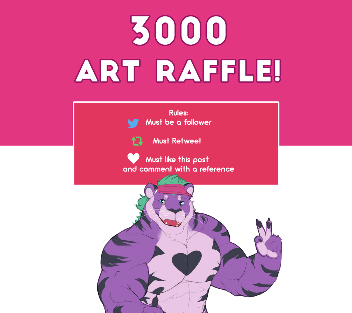 FrohtiArt's tweet photo. ✨ART RAFFLE✨ 

Thank you very much guys for let me reach 3K followers! 
I really apreciate it 💜

To can participate you must:

🟣Be a follower
🟣Retweet this post
🟣Like this post 
🟣Comment with a reference of you OC 

Raffle ends 10th of August

💜Good luck to everyone!💜 https://t.co/PaTP1JNPCf