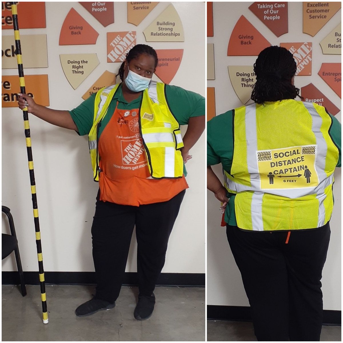 HDDiego0232's tweet photo. Ms. Kim, Our Social Distance Captain showing off the new Captain vest! @Mady_0232 @RentasPamela https://t.co/17UYjMbNEm