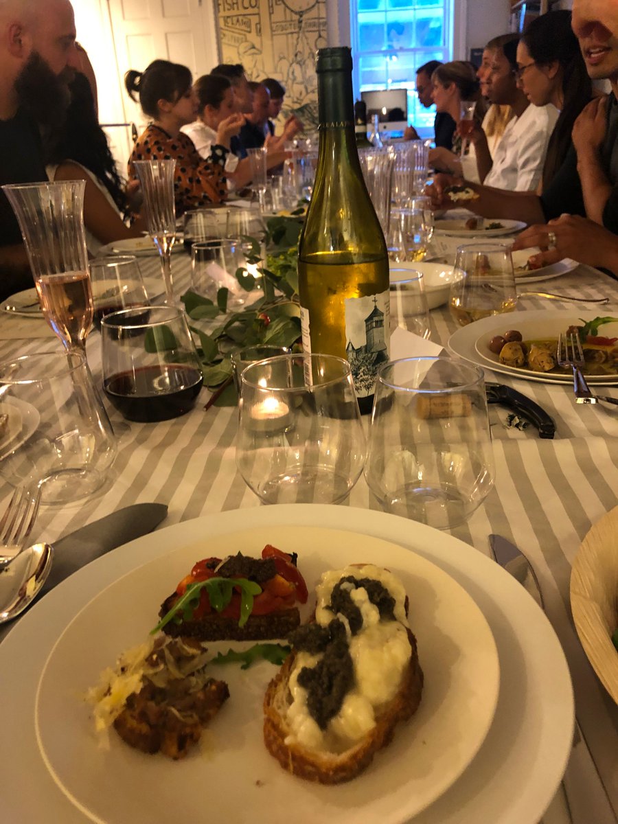 #Throwback to when we could host dinners with people we loved and ate delicious food. Featured here: melted Caciocavallo impiccato cheese topped with black truffle paté. Patiently waiting for when we can do this again!