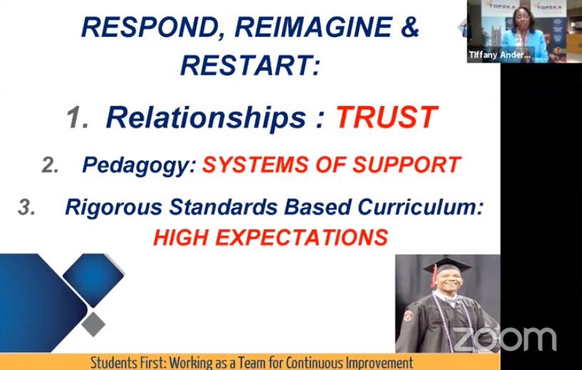 Dr. Tiffany Anderson. 3 things students need: Trust, Systems of Support, High Expectations. GemTalks <a href="/ASCD/">ASCD</a> #QuarantineEd #ASCDConference