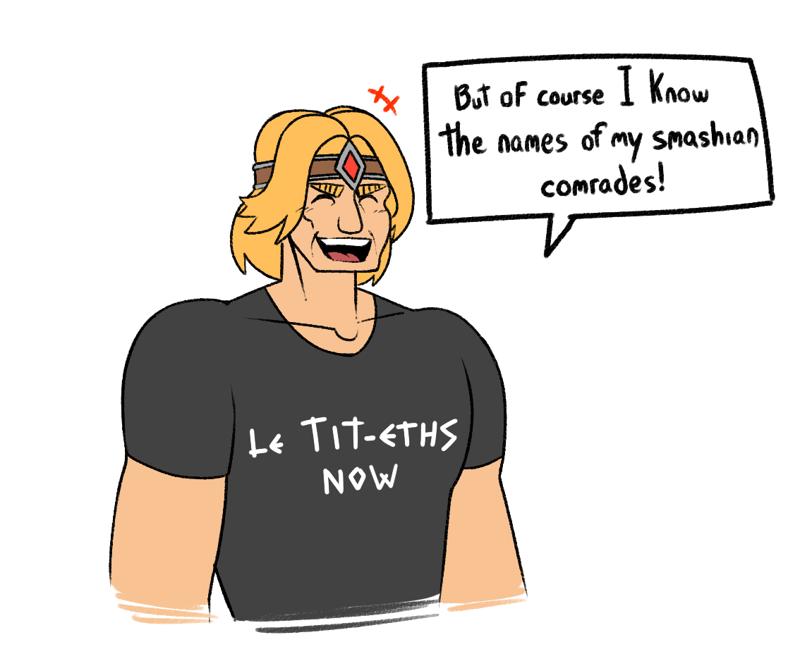 thegreyzen's tweet image. Smash characters names as told by Simon Belmont!