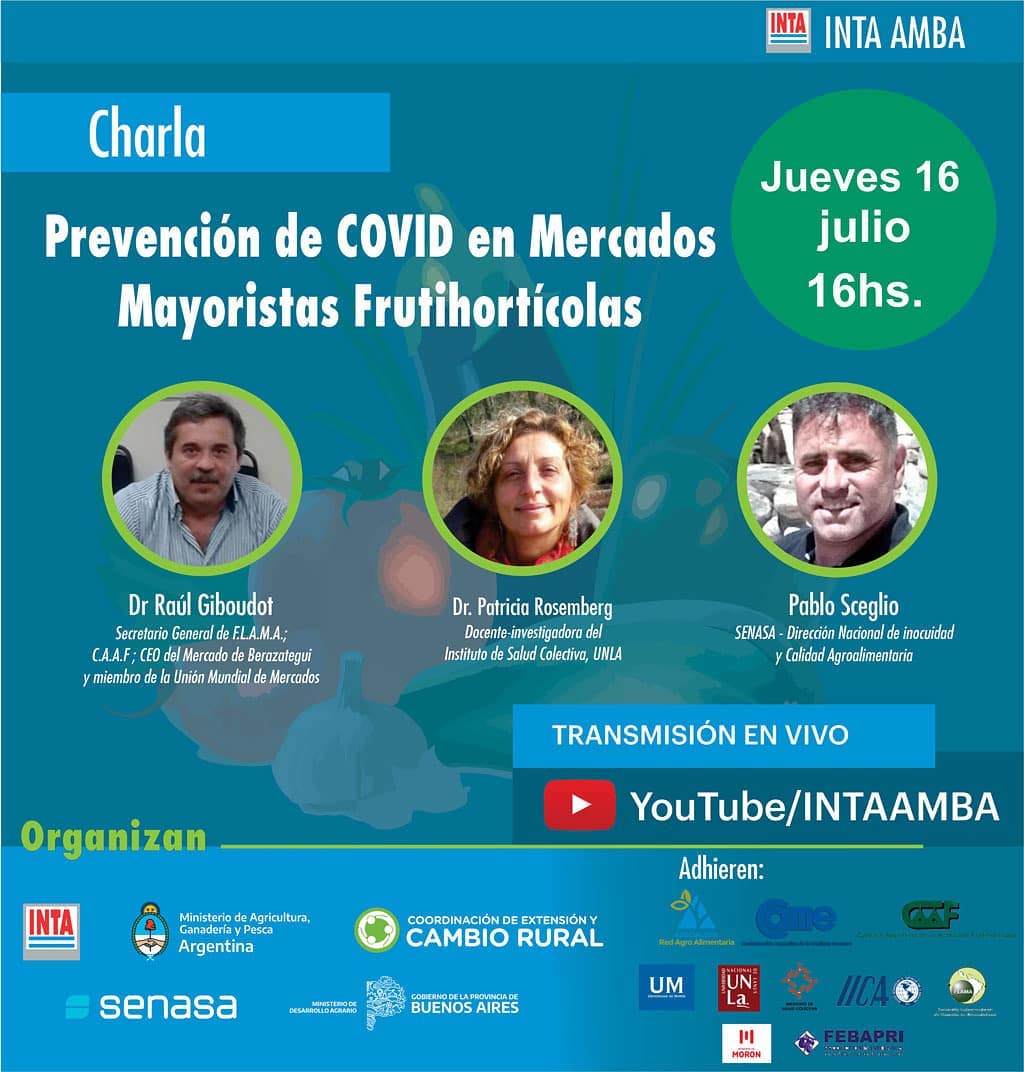 ISCo_UNLa's tweet photo. 📢 Prevención de COVID en mercados mayoristas frutihortícolas.
Compartimos la charla que participará @PatoRosemberg, docente investigadora del @ISCo_UNLa ISCo_UNLa y Directora de la Especialización en Gestión en Salud #CEGES @UNLaOficial
✏ Hoy 16/7 16 hs por youtube/INTAAMBA https://t.co/6GPm0QEdwa