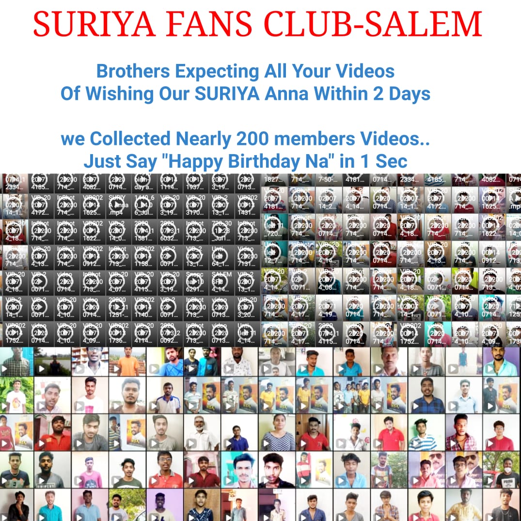 Salem_sfc_offl's tweet photo. Get ready for the lovable wishes from Suriya Fans Club Salem❤
#SalemSFC 
#SooraraiPottru 
@PMurugesanOffl @SalemSFCAjith @MASS_DINESHSSFC @NandhaSalemsfc @SkPREM55 
@Suresh007Civil @durai_offll @Guna7_off @RohitSfcsalem @anish_silvester https://t.co/Mmmo818Jwh